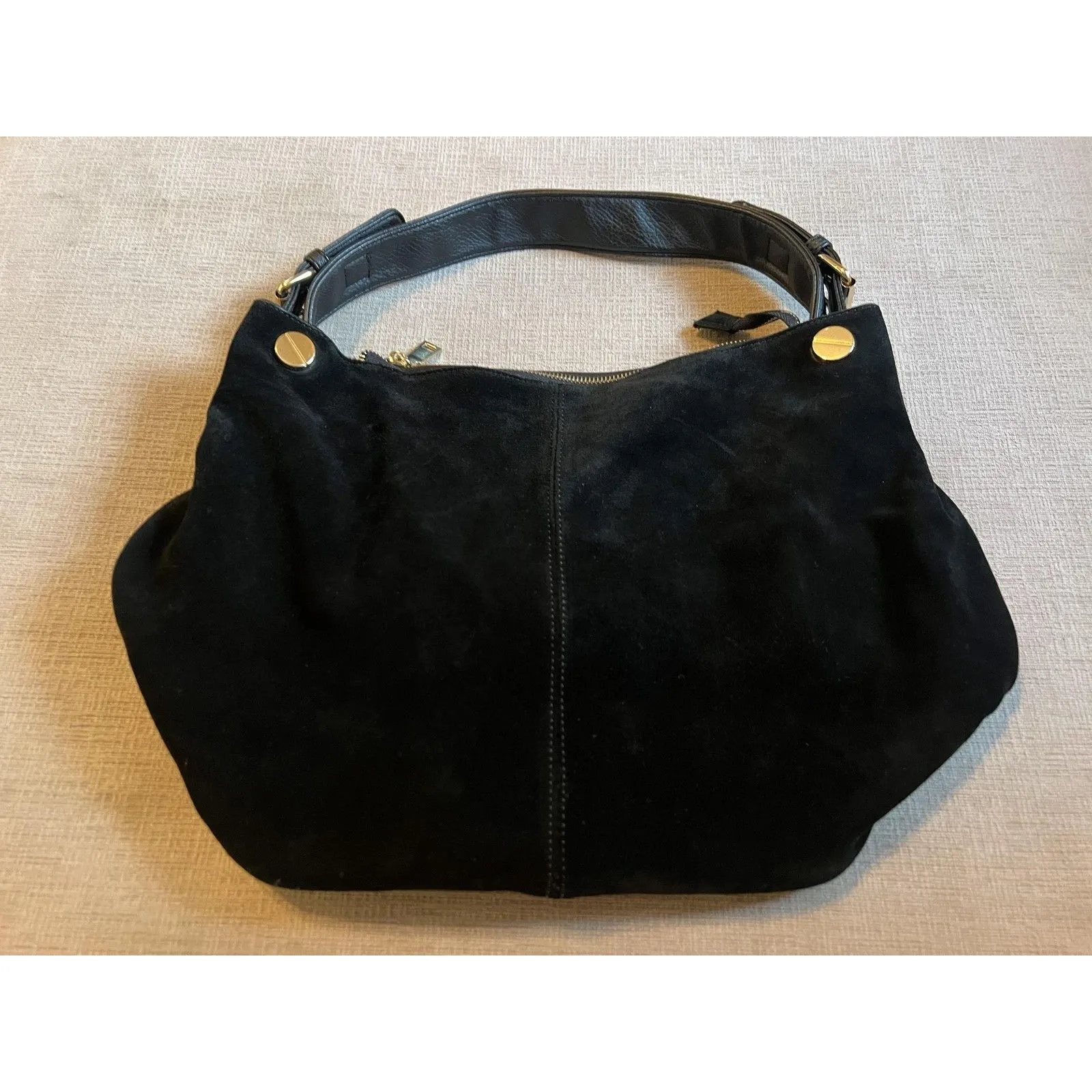 Nico Louise Shoulder Bag Womens One Size Black Hobo Pebbled Suede Gold Hardware - Image 2