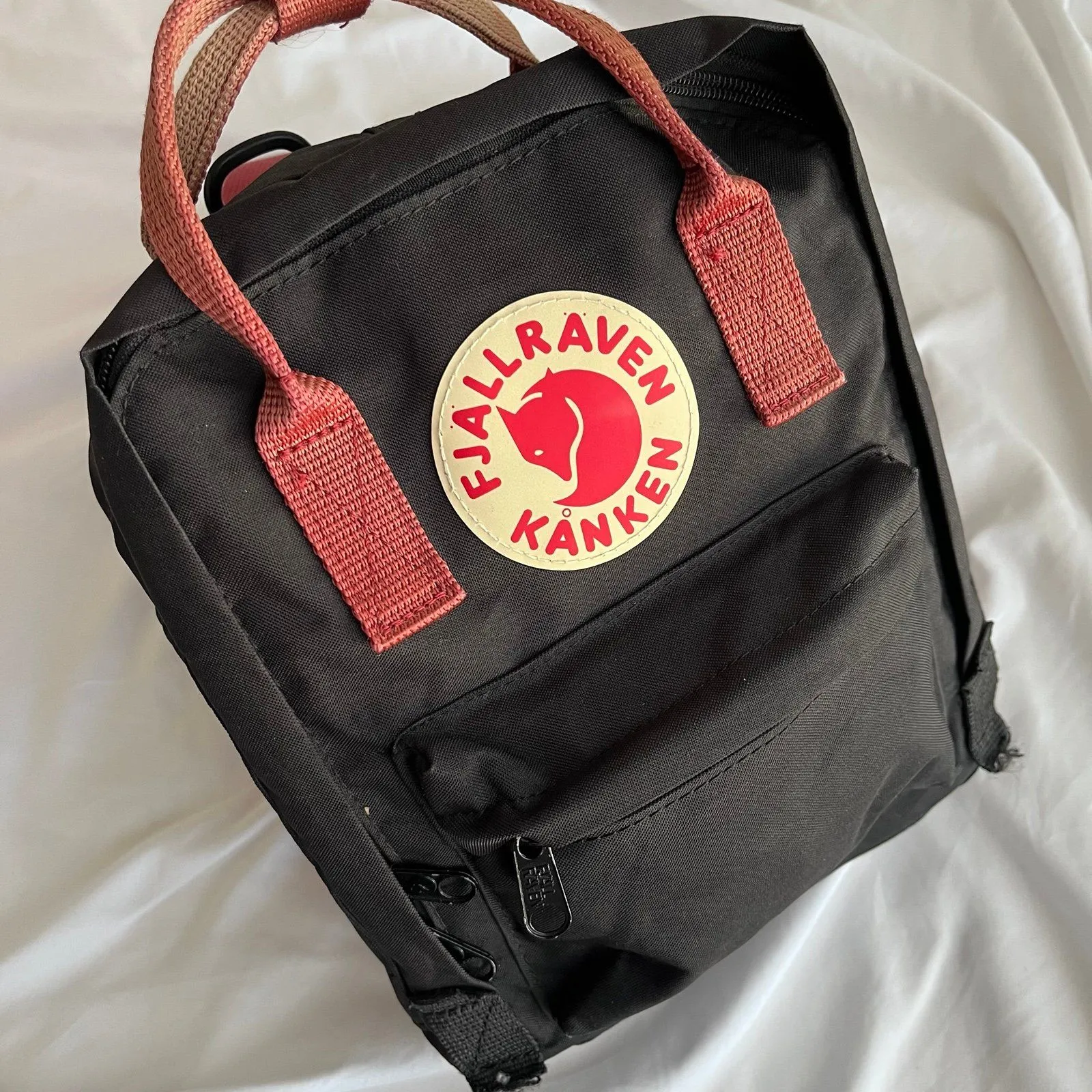 Fjallraven Kanken Mini Backpack Red & Black W Adjustable Strap - Image 4