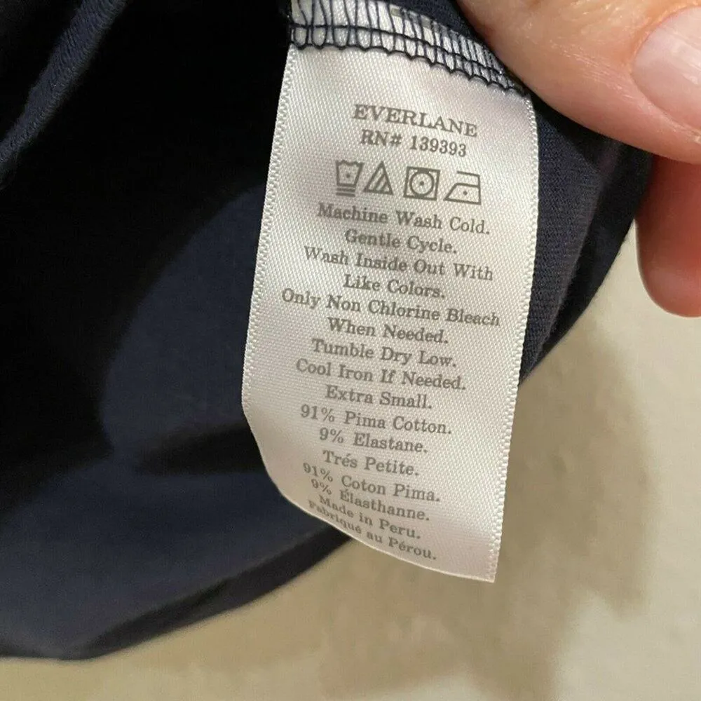 Everlane Navy Blue Short Sleeve Round Neck Basic Tee Womens XS Basic Staple Top - Image 5