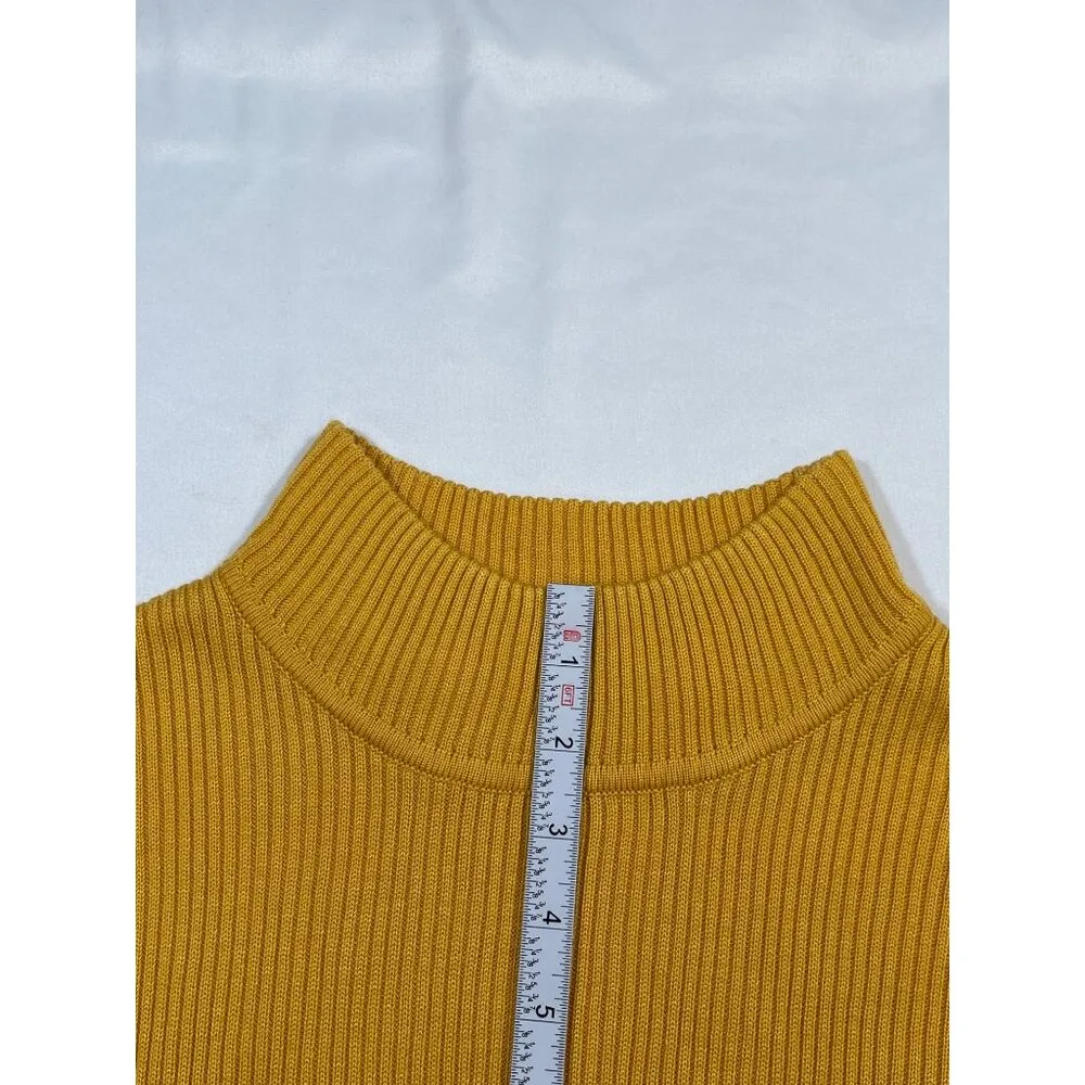 Croft & Barrow SKU 7731 Vintage Mustard Yellow Ribbed Knit Turtleneck Sweater Si - Image 10