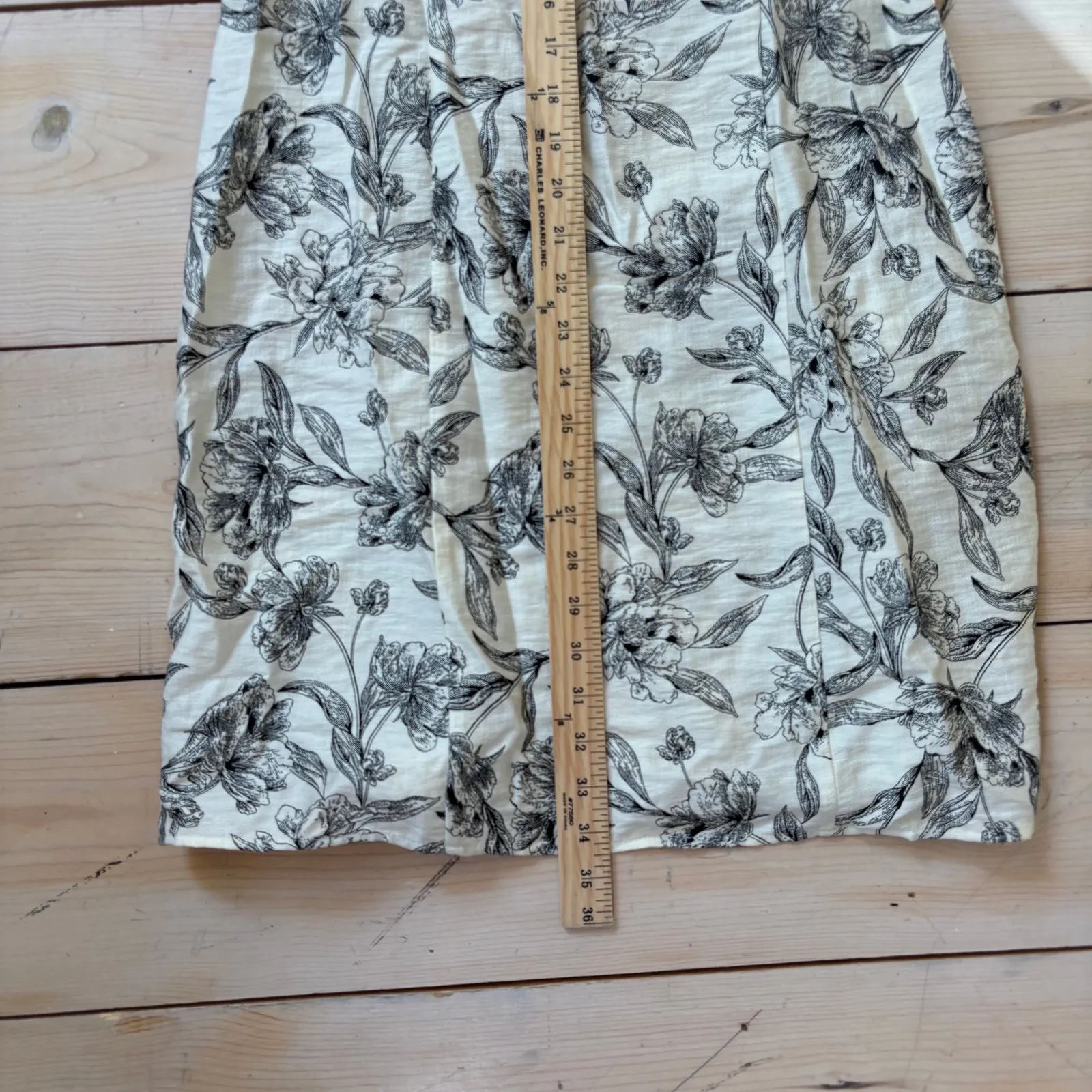 A New Day NWT Women's Mini Woven Tank Dress Cream Floral Size 10 - Image 9