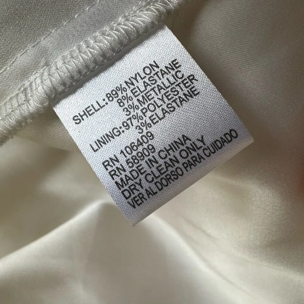 Gianni Bini Ethereal Beach Bride Halter Dress Cream Gold Maxi Fairy Bridal Party - Image 7