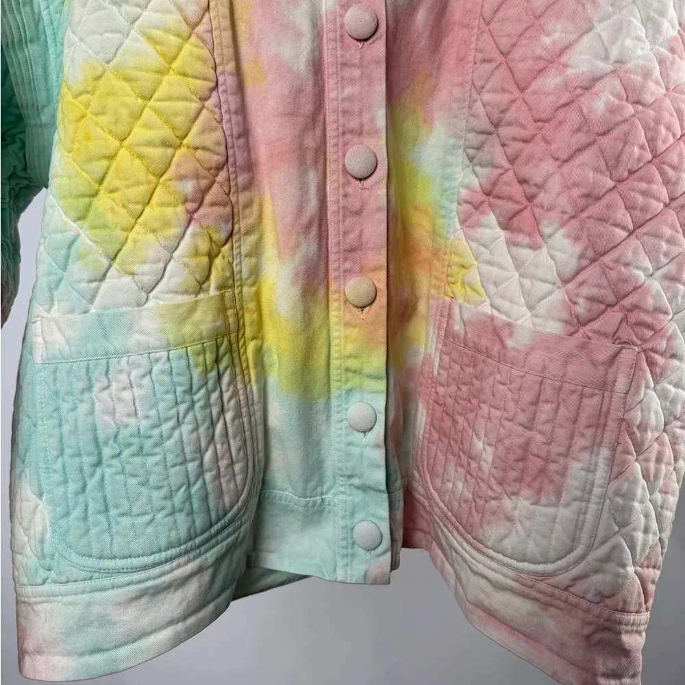 NWT LoveShackFancy Adelade‎ Jacket in Rainbow Radial Tie Dye Size Large - Image 3