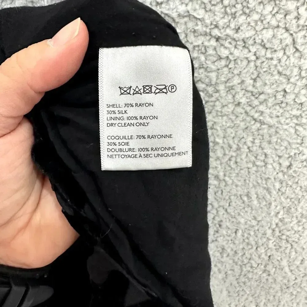 Harlyn slim leg pants 0 black velvet burnout silk whimsigoth career‎ holiday - Image 7