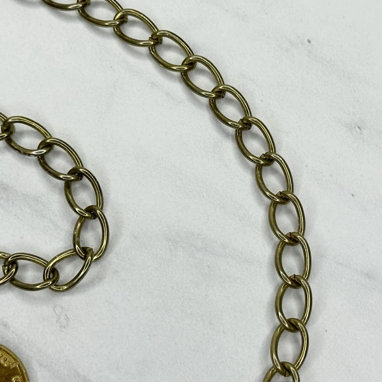 George Washington Coin Metal Chain Link Belt XS/Small (XS/S) ✨ Gold - Image 6