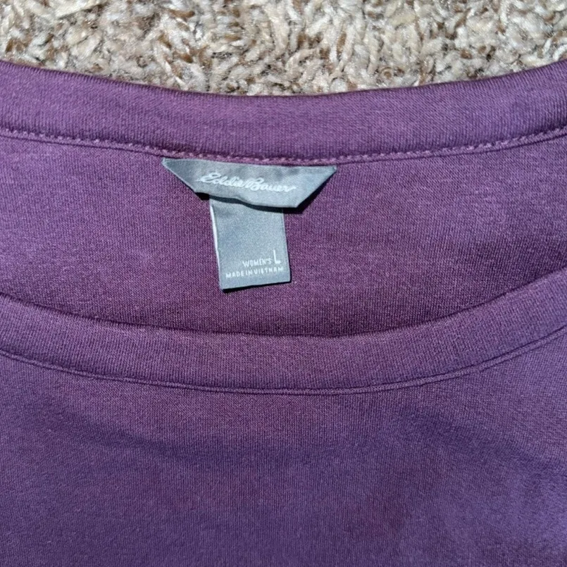 Eddie‎ Bauer Purple Crewneck Pullover Large Soft - Image 3