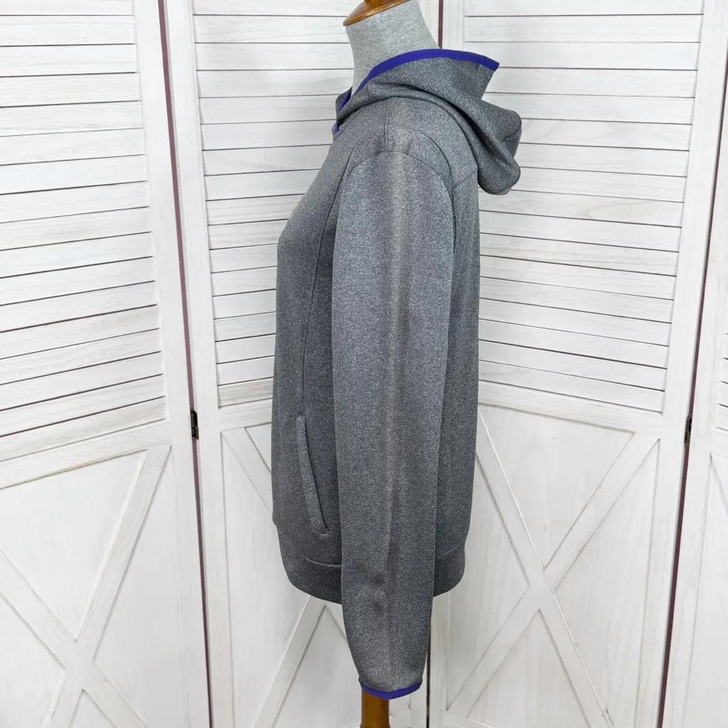 Adidas Climawarm Rainbow Logo Pullover Hoodie Grey Multi Medium - Image 2