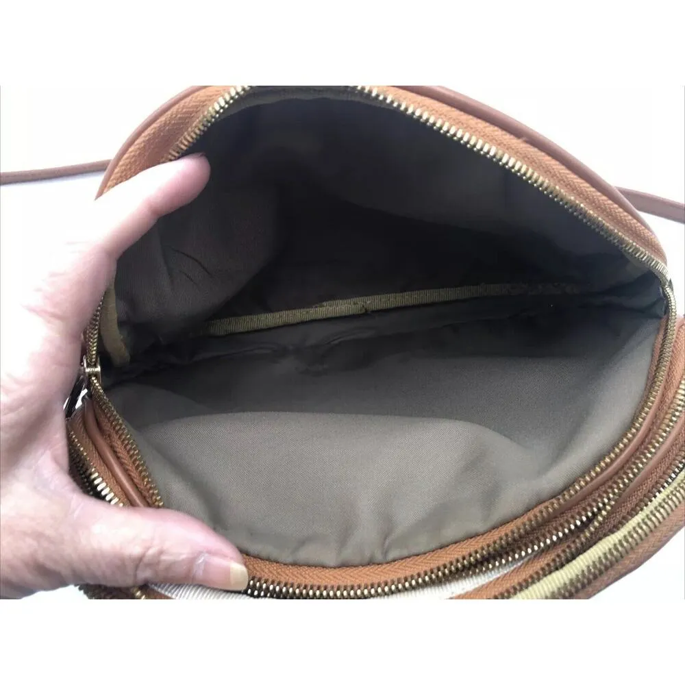 VALENTINA Italian Leather White Floral Spring Purse Handbag Crossbody READ - Image 15