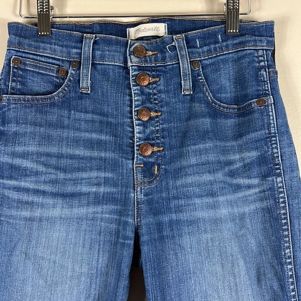 Madewell 10” High Riser Distressed Raw Hem Skinny Jeans - Image 3