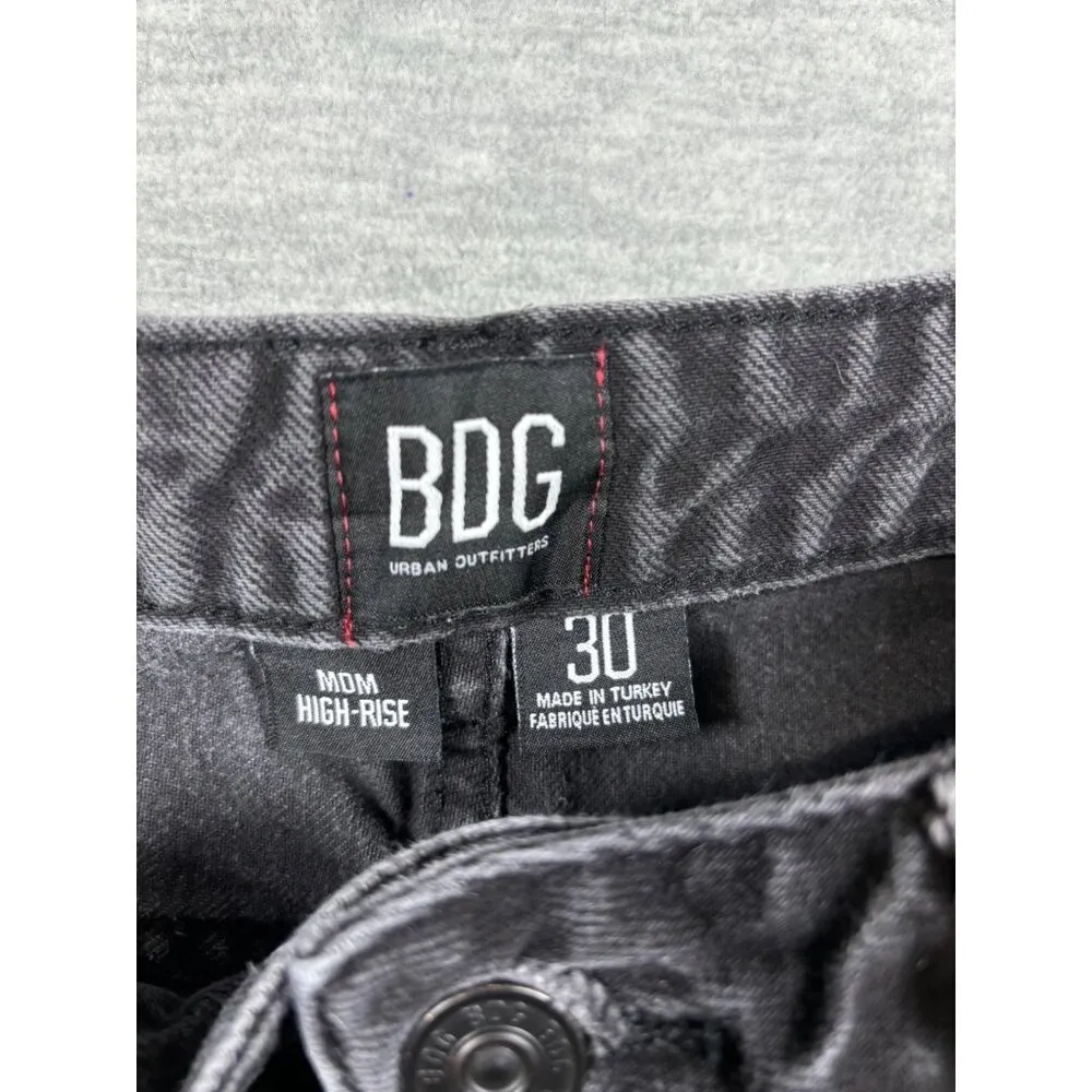 BDG Urban Outfitters High Rise Mom Jeans 30 Black 100% Cotton‎ - Image 2