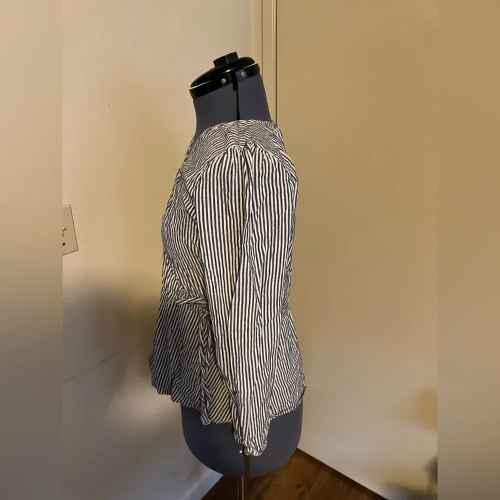 Old Navy  Wrap-Front Side-Tie Striped Blouse - Image 6