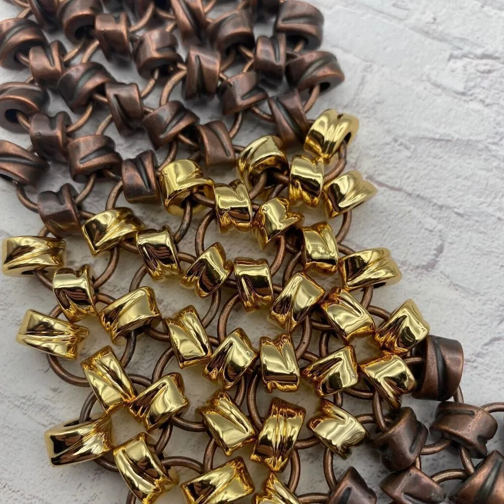 Amrita Singh Knotted Statement Necklace Gunmetal & Gold - Image 2