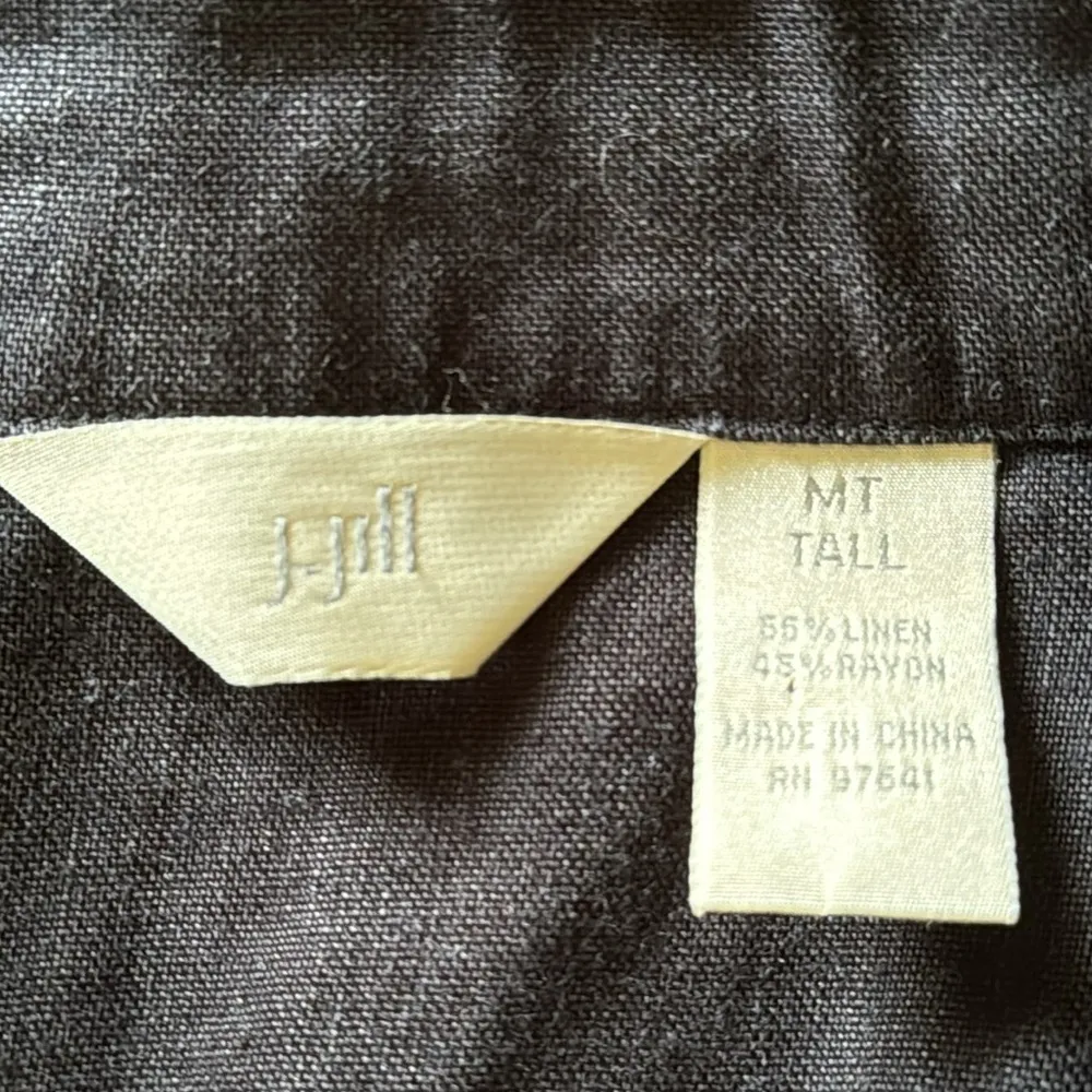 J. Jill Linen Rayon Blend Long Sleeve Button Front Shirt Medium Tall - Image 9