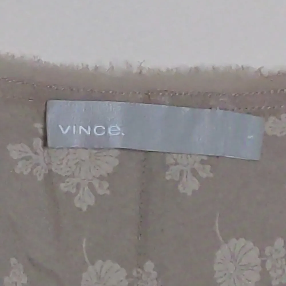 Vince Floral Camisole Frayed V-neck Spaghetti Straps Silk S New - Image 8