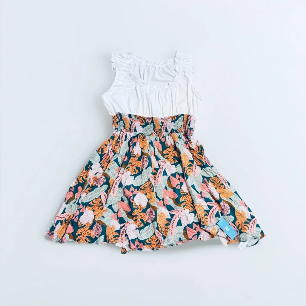 CUPSHE White Ruffled Tank Tropical Skirt Mini Dress Beach Swim Cover Up Sz XL - Image 9