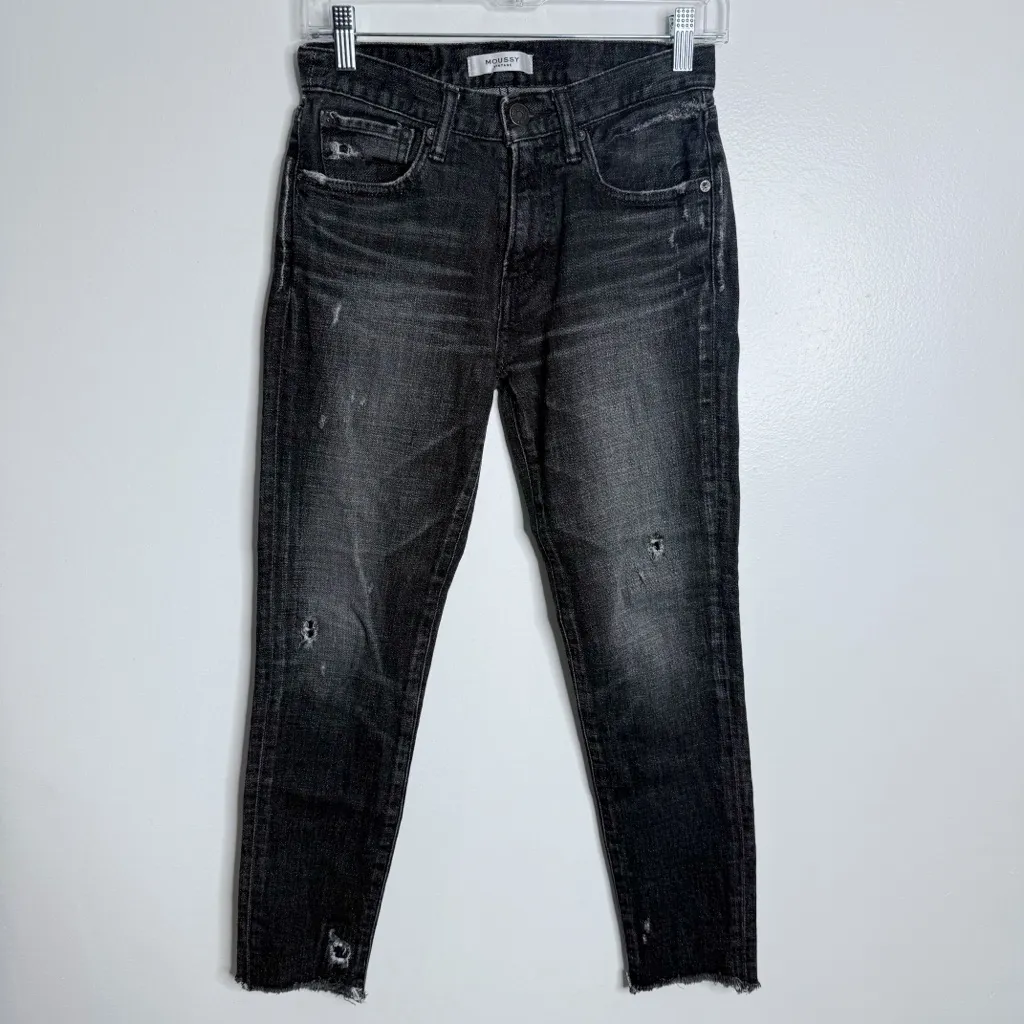Moussy Vintage Diana Skinny Distressed Jeans In Black Size‎ 25 - Image 2