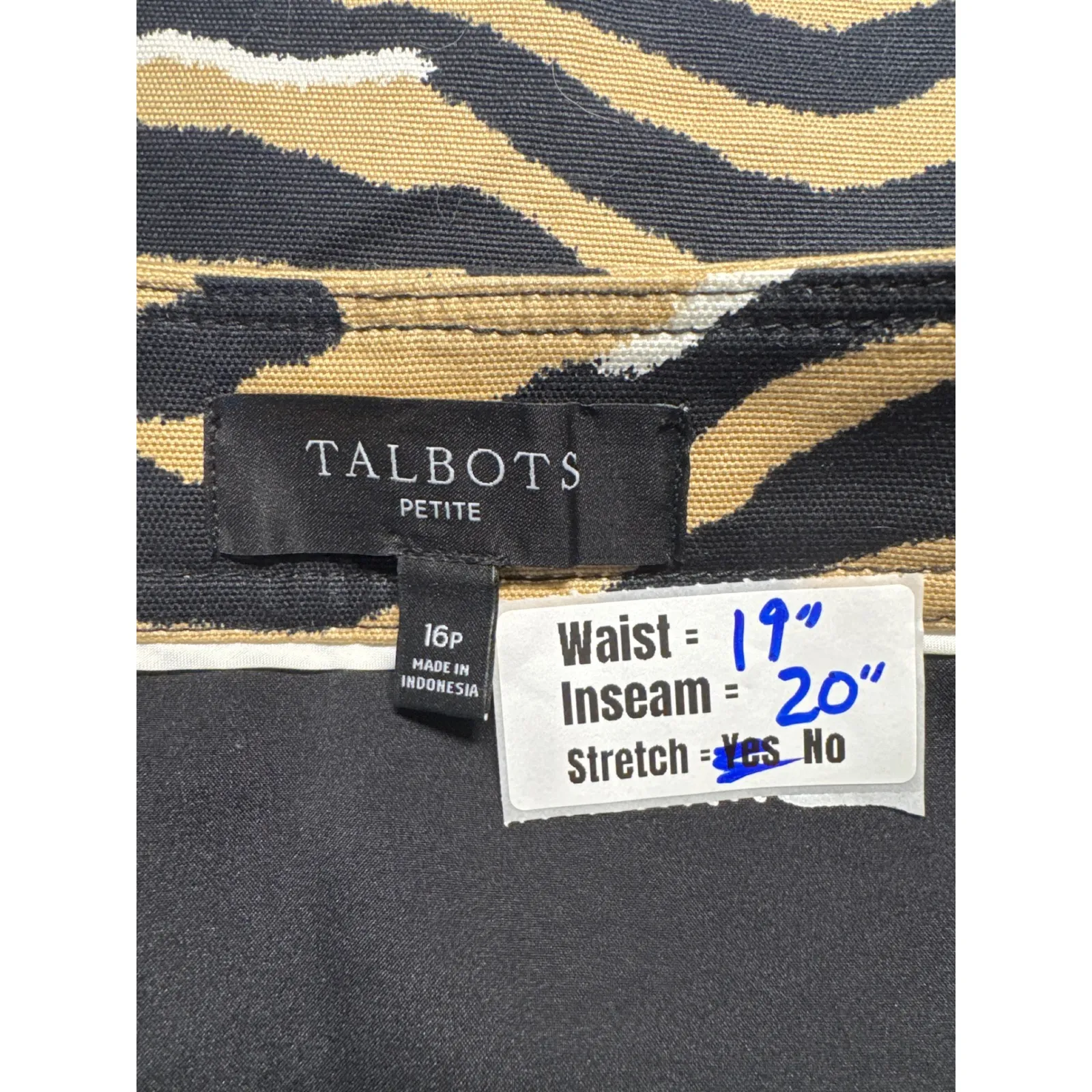 Talbots Petite Mini Skirt Zebra Print Cotton Blend Casual‎ Size 16P - Image 3