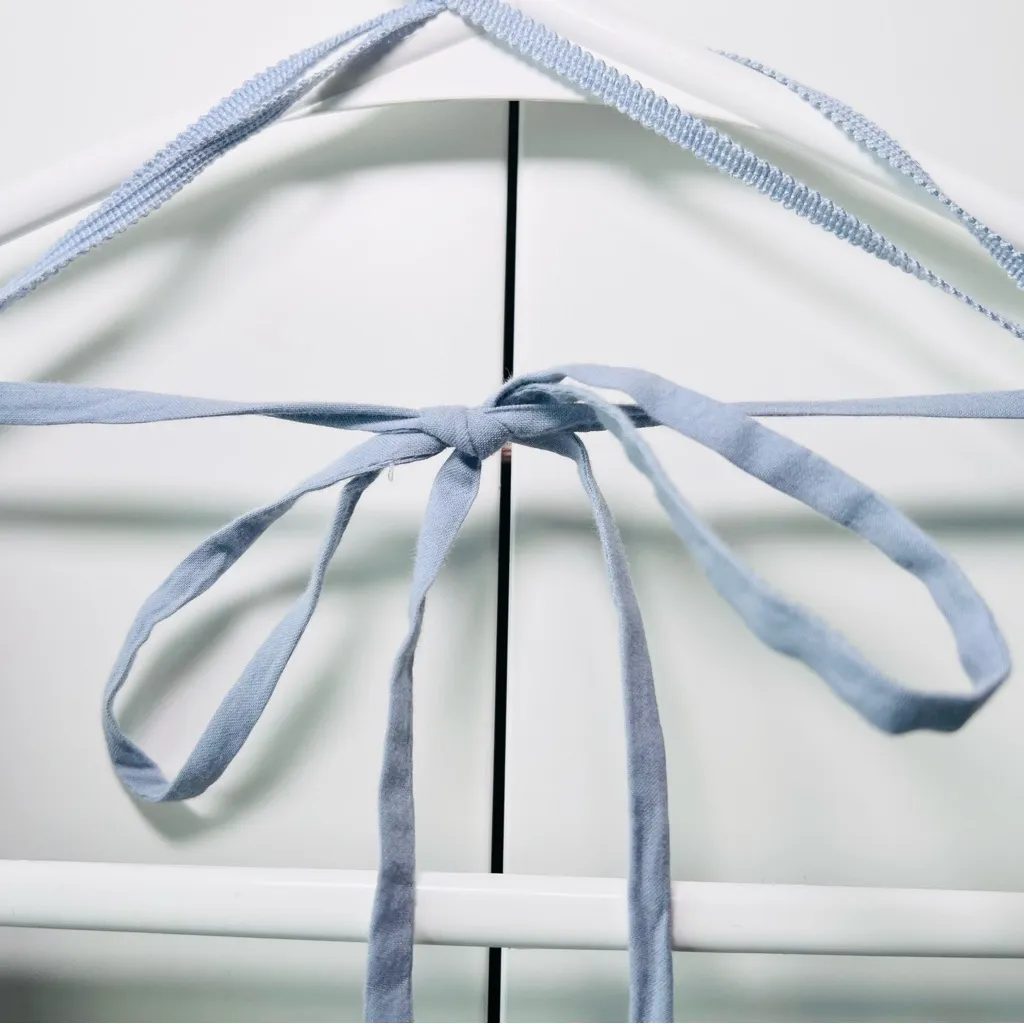 & Other Stories Women's Voluminous Broderie Anglaise Mini Dress - Dusty Blue NWT - Image 8