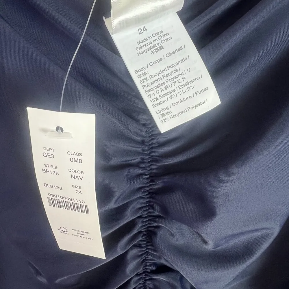 NWT J. Crew Ruched Sweetheart One-Piece Swimsuit Navy Blue Plus Size 24 NEW - Image 9