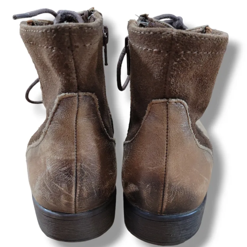 Earth Boots Size 7.5 B Earth Cedar Almond Boots Lace-Up And Side Zip Ankle Boots Women's Shoes Women's Boots  - Image 7