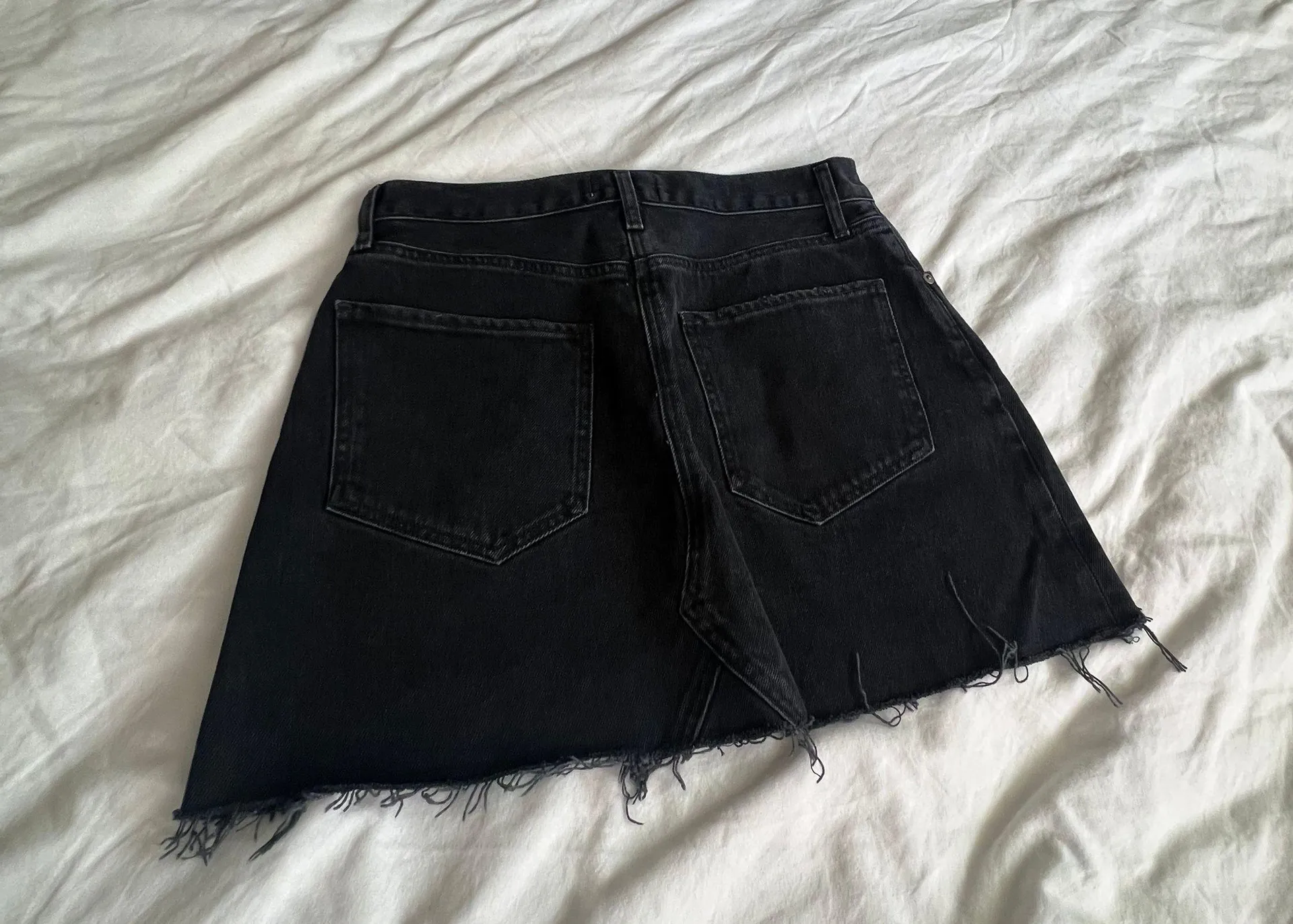 Quinn black denim distressed mini Jean skirt 28 - Image 7