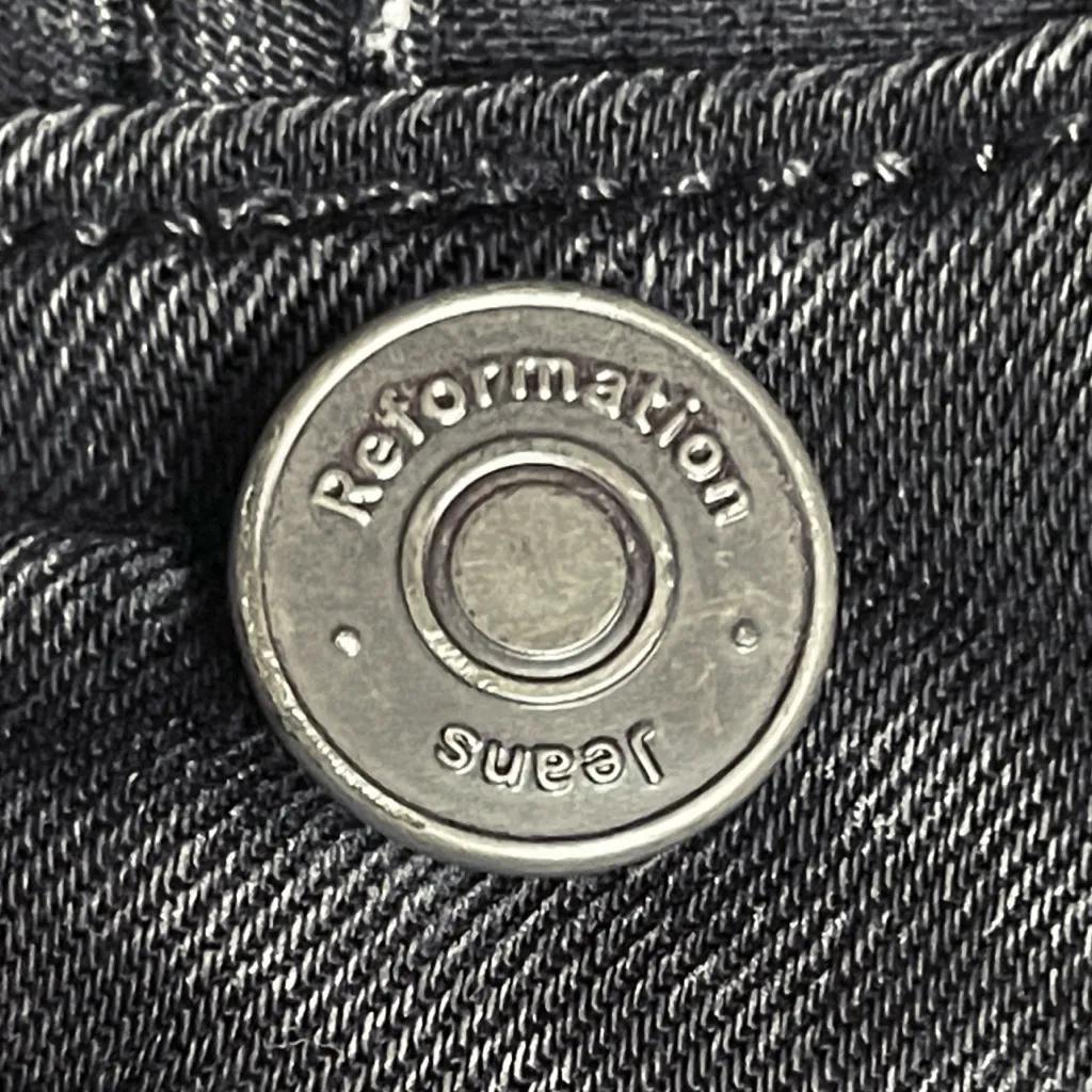 Reformation Wynn Ultra High Rise Slim Straight Jeans Black Wash Size 24 | 00 - Image 10