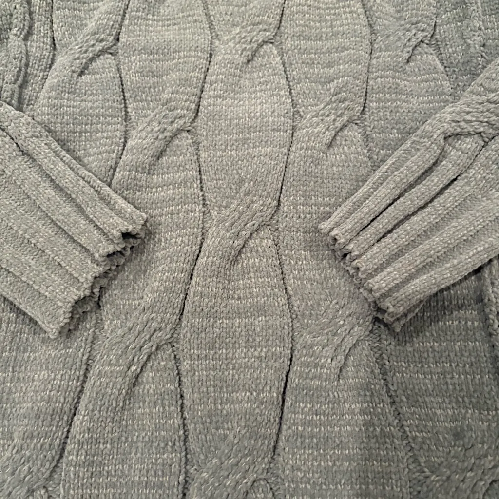 STITCHDROP Chenille Cable Knit Sweater Dress, Sz M Green Size M - Image 13