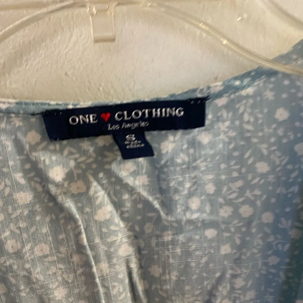 One Clothing Womens Juniors Midi Dress S Small Light Blue White Floral Print - Image 2