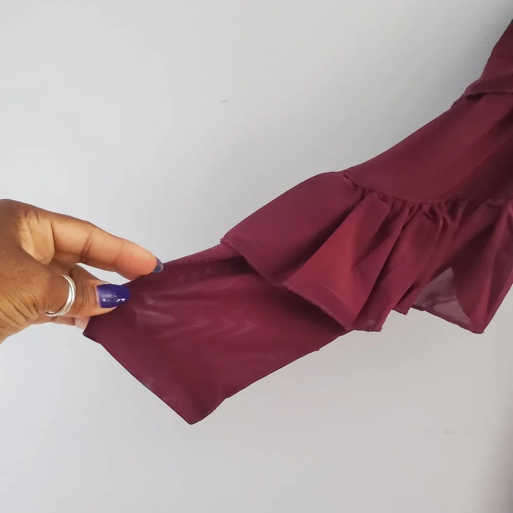 Haute Monde Purple Ruffle Sleeve Mini Dress 1XL - Image 5