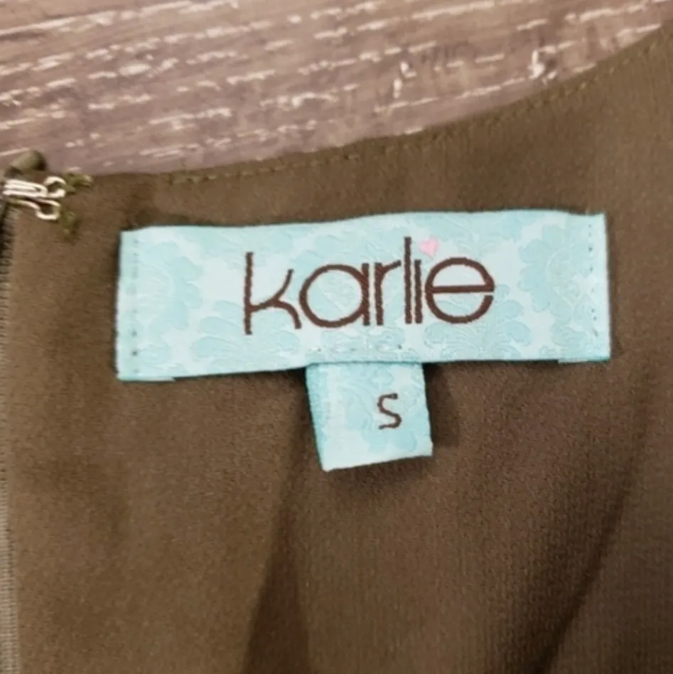 Karlie Olive Drape Dress - Image 4