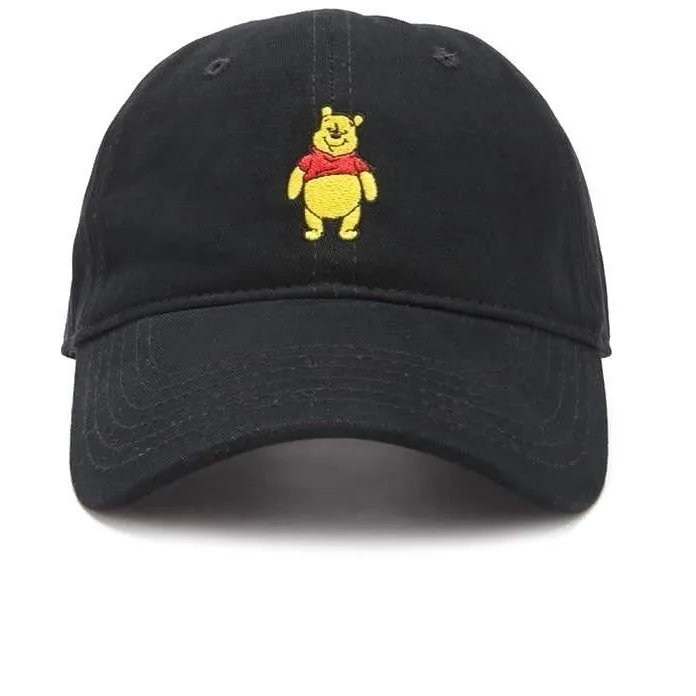 Disney Winnie the Pooh Adjustable‎ Cap Dad Hat Embroidered Metal Buckle Black - Image 4