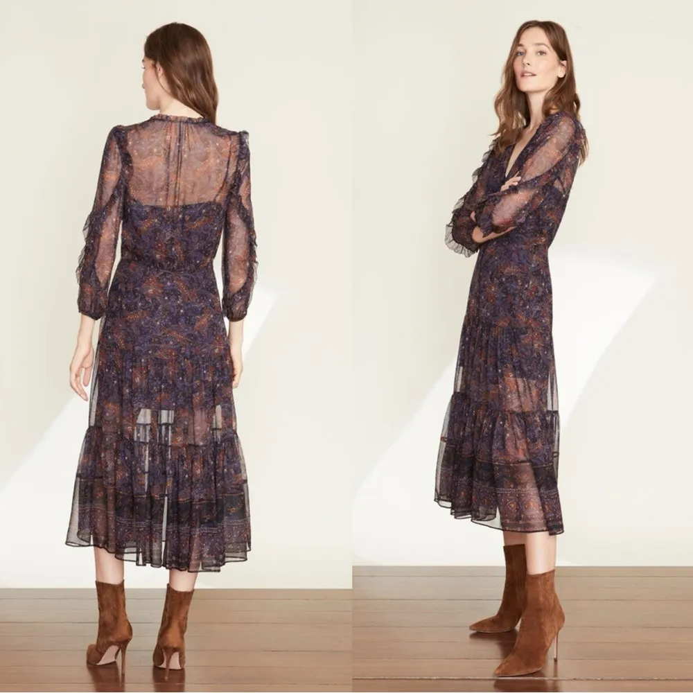 Veronica Beard • Sabina Vintage-Print Dress silk chiffon paisley midi - Image 16