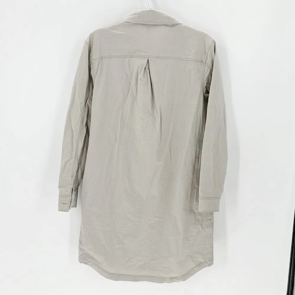 Title Nine Wren Utility Shirt Dress beige casual work everyday sporty sz M - Image 3