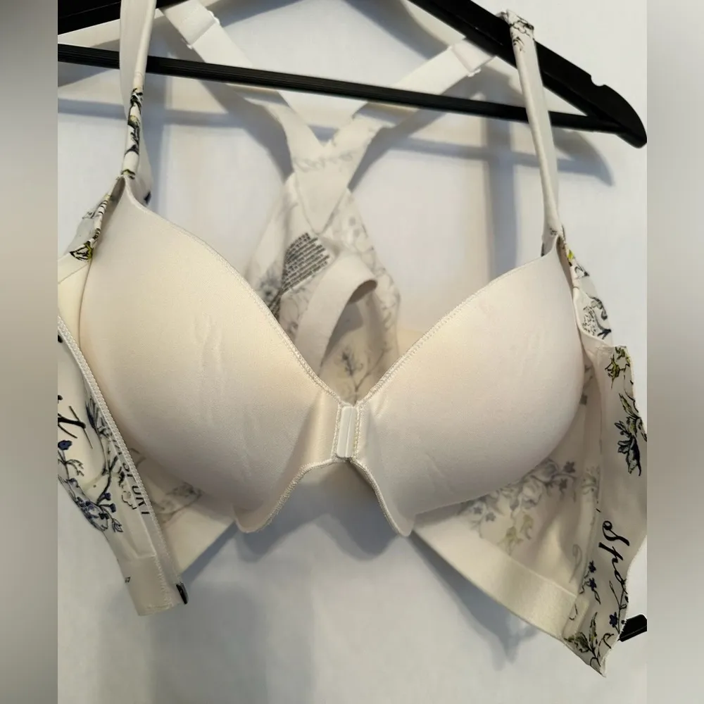 Victoria’s Secret Sport Incredible Knockout Zip Bra 34DDD White Floral Print - Image 5