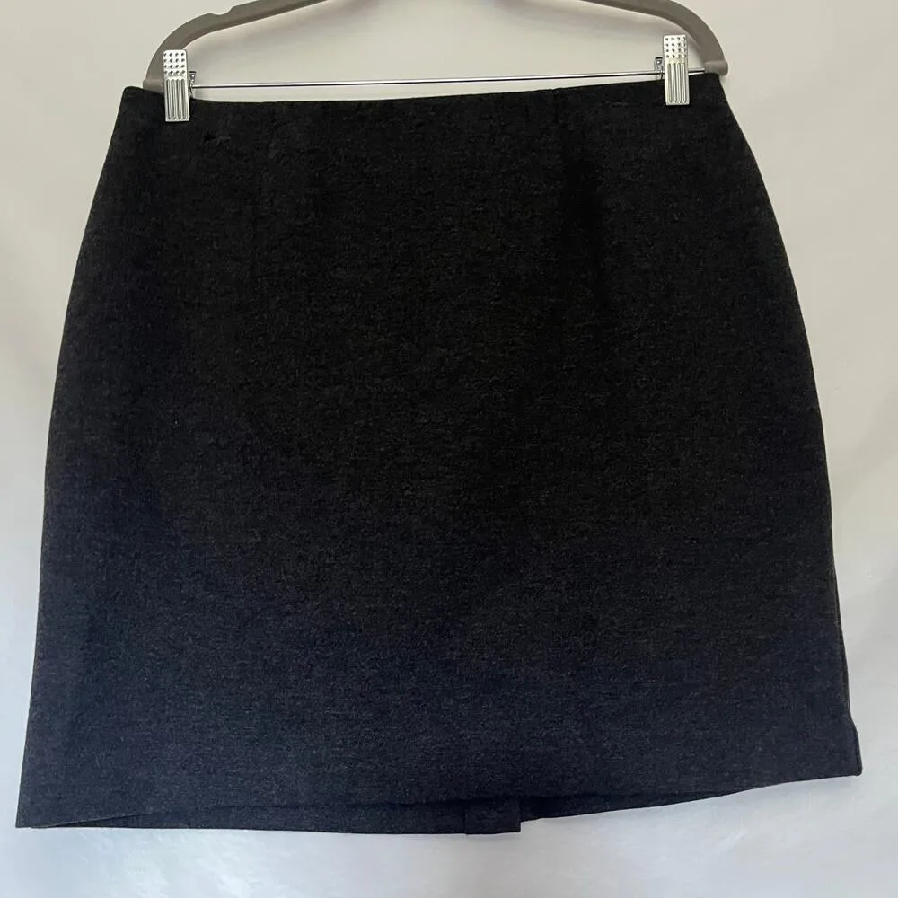 J.JILL Ponte Pencil Skirt Sz MP Charcoal Gray Stretch PullOn  Knee Length Career - Image 11