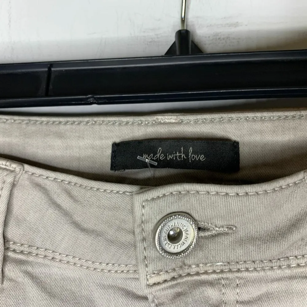 Bonita Cropped Jeans‎ Size 42 Button Leg Opening Womens Stretch 34X25 Gray - Image 2