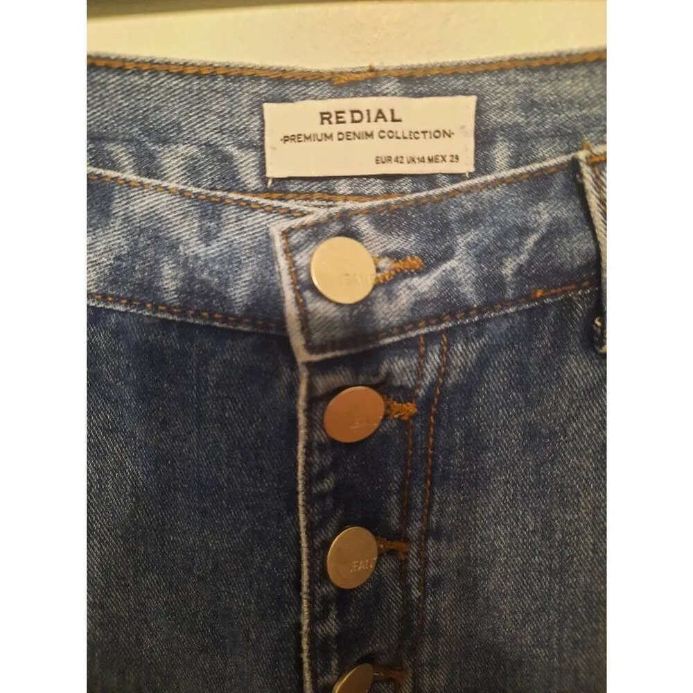 NWT Redial size 10 US Light Wash Split Hem Denim Jeans Blue - Image 2