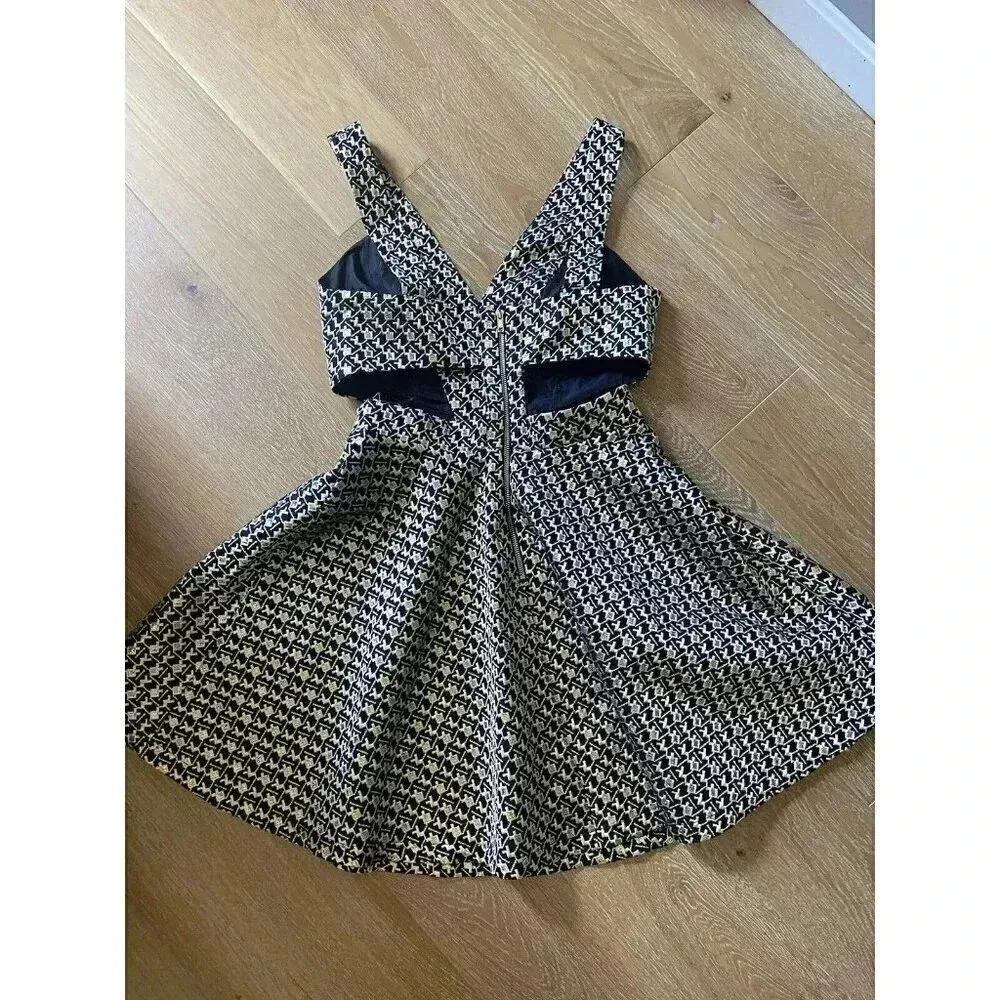 GB Gianni Bini Black Gold‎ Cut Out Sides Sleeveless Mini Formal Dress Size M Fun - Image 9