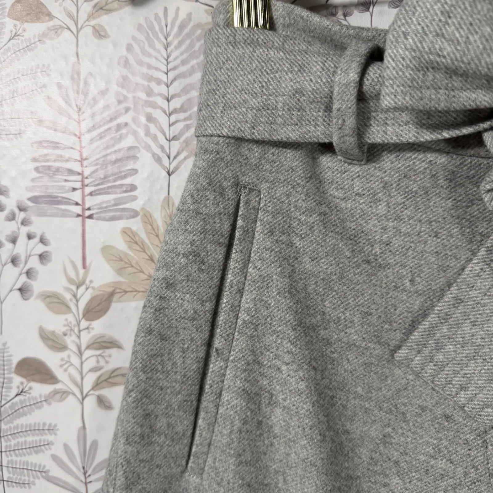 Wilfred Aritzia Pants 4 Wool Cashmere Tie Waist Gray High Rise Cropped Ankle - Image 4