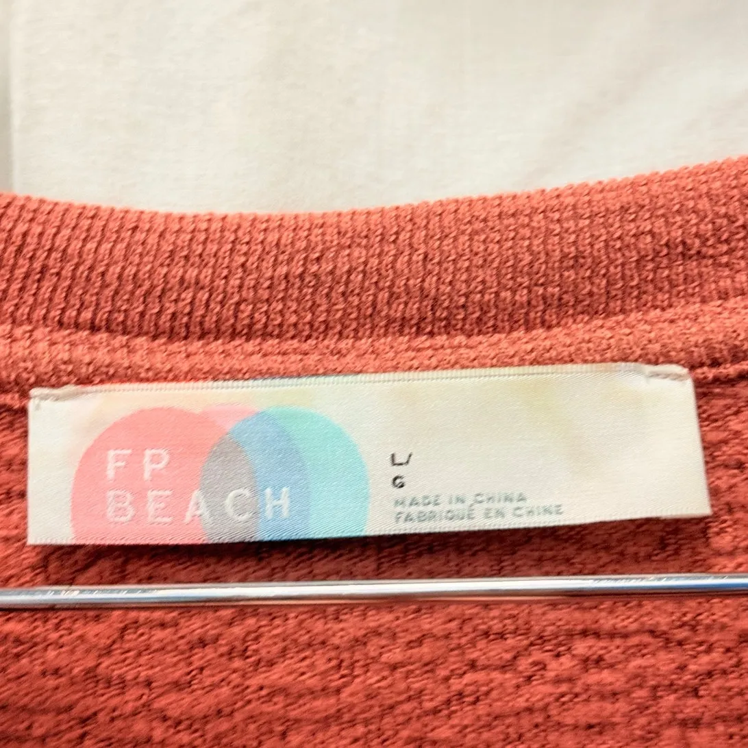 FP‎ Beach Sweater Dress in Dark Tangerine Large Cozy Beach Lounge - Image 4