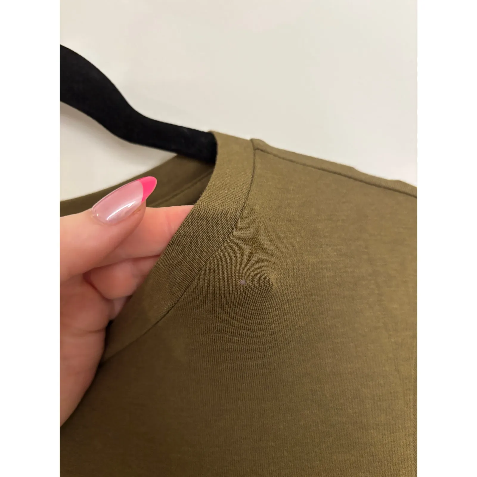Universal Standard Tee Rex Womens XXS Olive Green Crew Neck Cotton Modal Shirt - Image 4