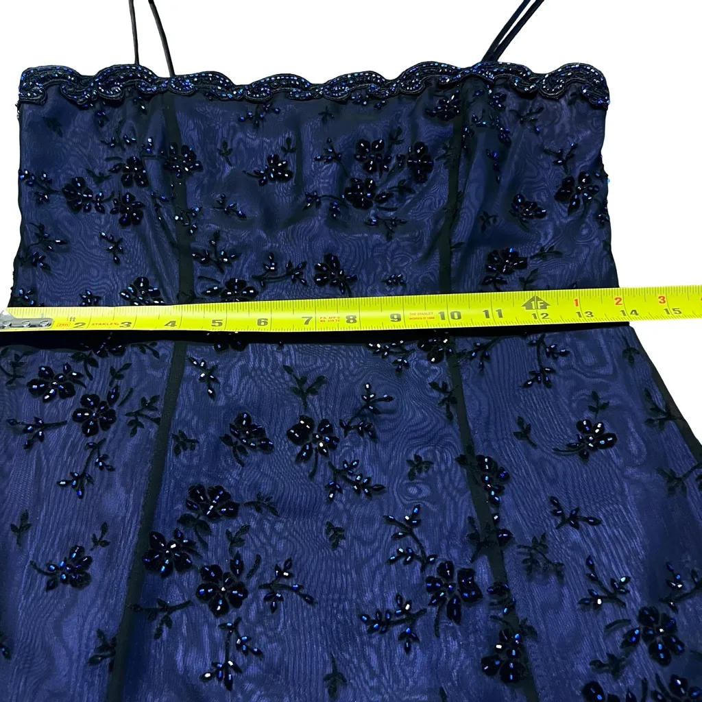 Vintage 90s Betsy & Adam Whimsigoth Fairy Beaded Formal Dress Size 4P Y2K Prom - Image 5