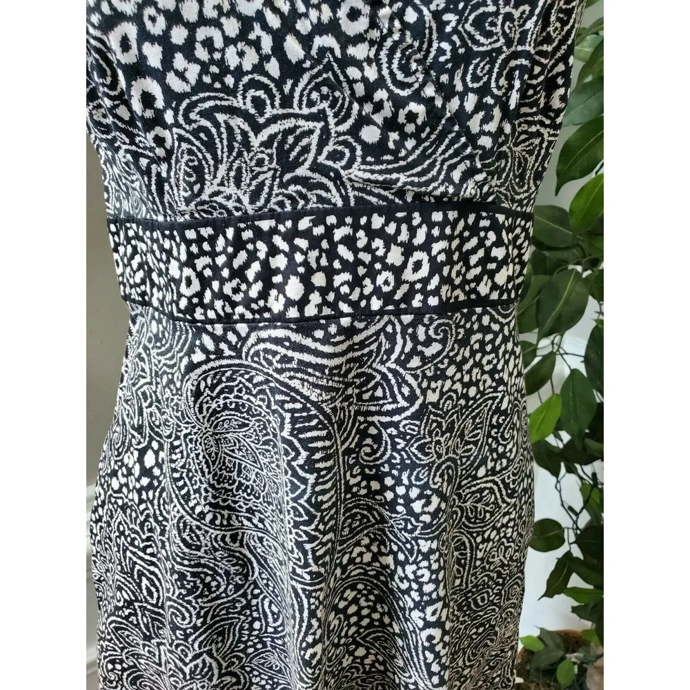 Croft & Barrow Women Multicolor Cotton V-Neck Long Sleeve Knee Length Dress 10 - Image 3