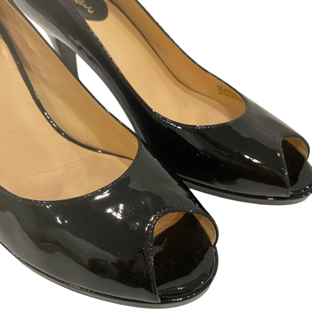 Cole Haan Pumps 9.5 Heels Classic Patent Leather Retro Peep Toe Nike Air Comfort - Image 16