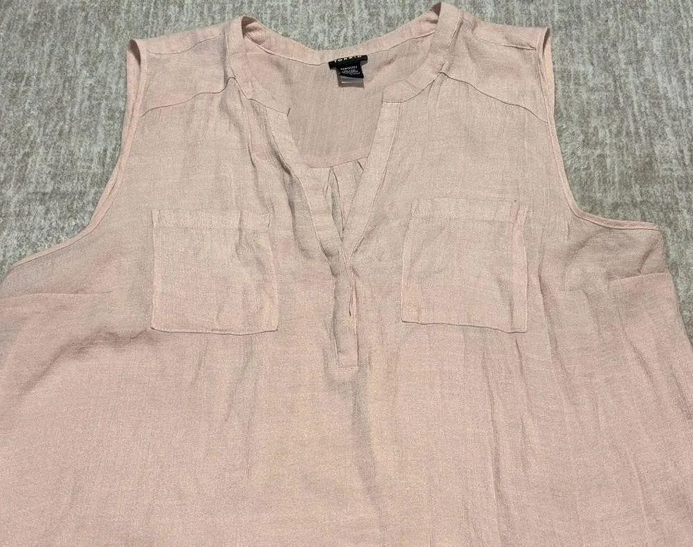 Torrid sz 3 3x 22/24 blush pink sleeveless tunic Spring Easter Summer flowy - Image 3