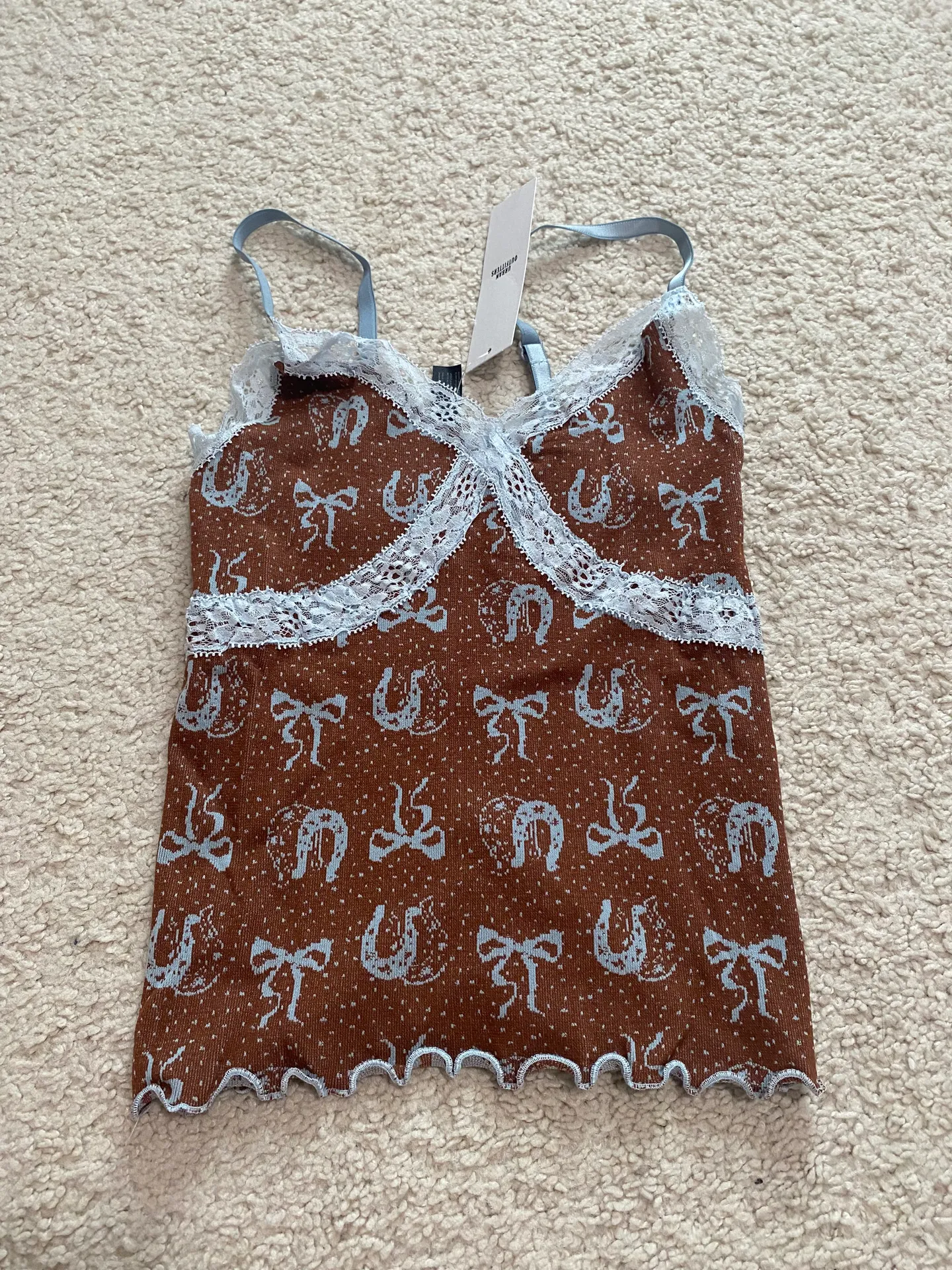 Out From Under Jacquard Seamless Cami NWT Size XS/S - Brown - Image 5