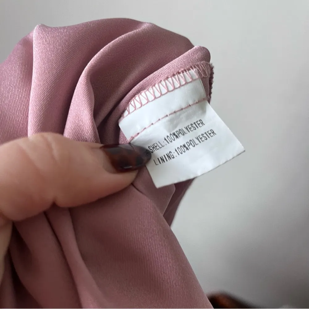 Petal & Pup Nadia One Shoulder Dusty Rose Pink Satin Maxi Dress 10 - Image 16