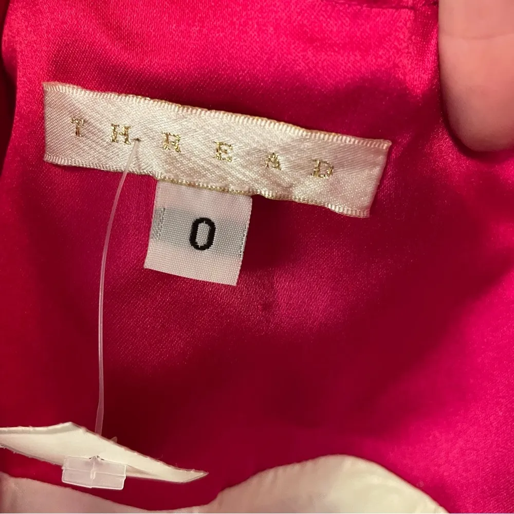 THREAD Pink Cowl Neck Sheath Mini Dress With Pockets Size 0 prom event bridesmai - Image 6