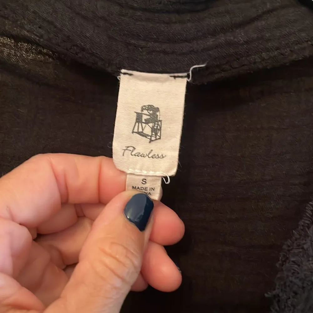 FLAWLESS Black crinkled gauze cotton Lightweight Shirt Jacket Small - Image 4