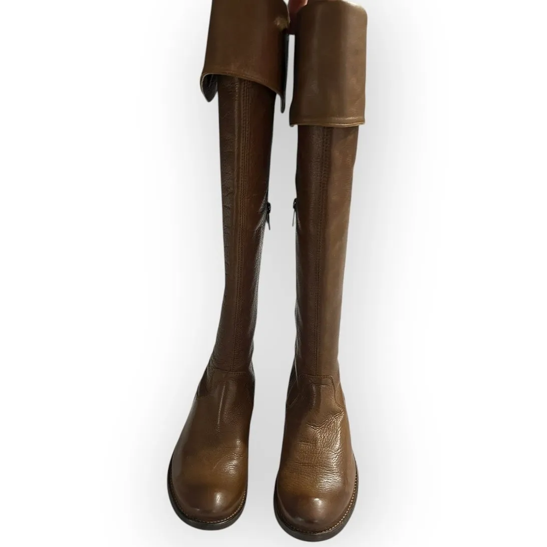 Frye Shirley Leather Riding Boots Women's Size 6B Brown Over-the-Knee Western - Image 7